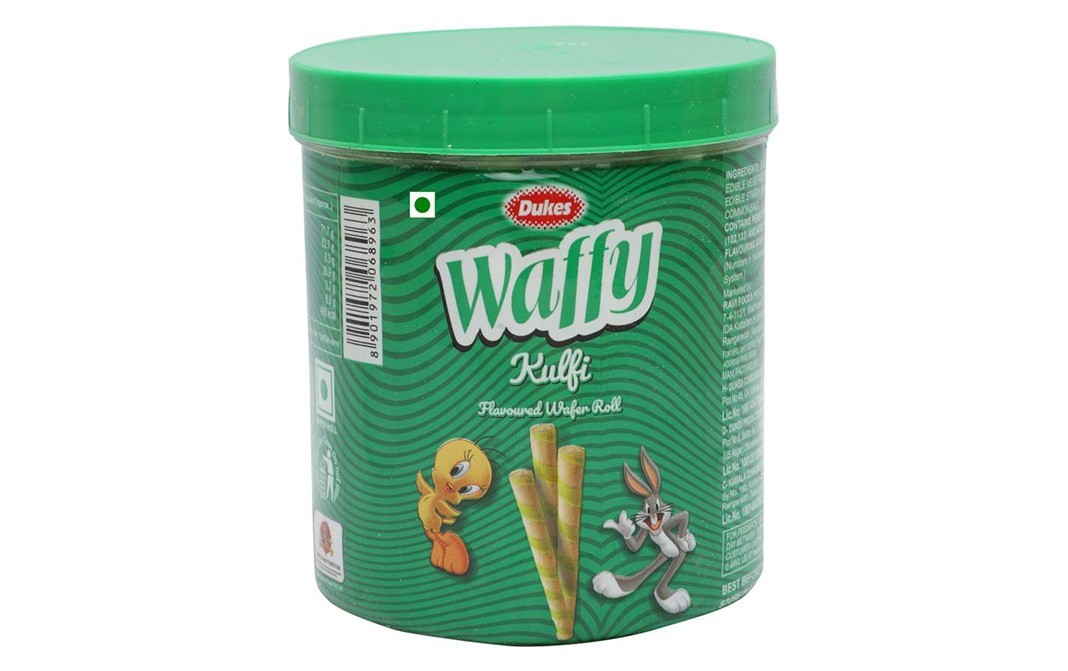 Dukes Waffy Kulfi Flavoured Wafer Roll   Plastic Jar  250 grams